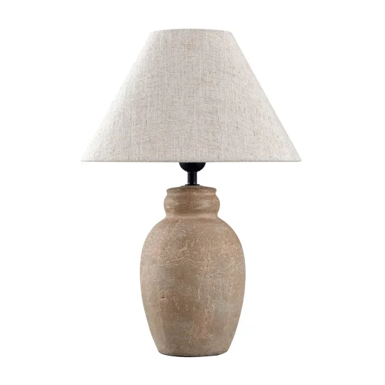 LÁMPARA DE MESA CERÁMICA MARRÓN PIEDRA E27 METOK 2