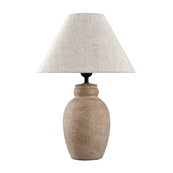 LÁMPARA DE MESA CERÁMICA MARRÓN PIEDRA E27 METOK