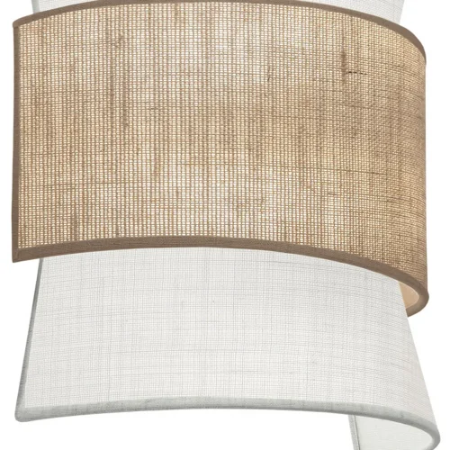 APLIQUE DE PARED 2 LUCES LINO MARFIL/SACO MARRÓN E27 LUNETH