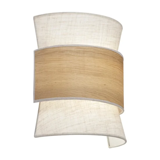 APLIQUE DE PARED 2 LUCES LINO TOSTADO/MADERA E27 LUNETH