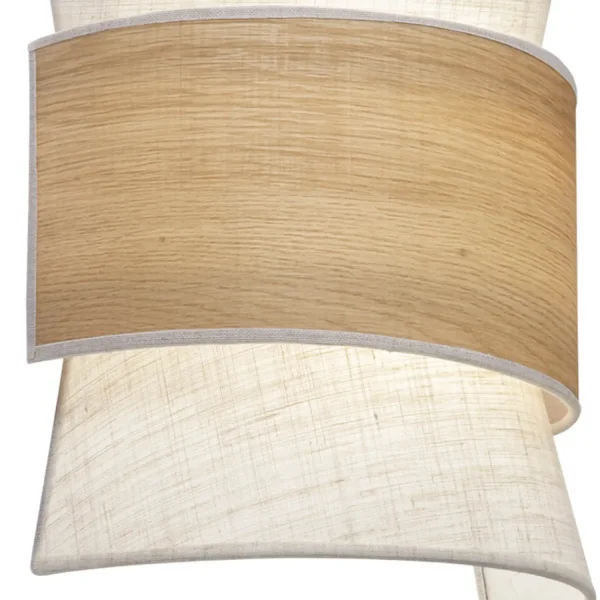 APLIQUE DE PARED 2 LUCES LINO TOSTADO/MADERA E27 LUNETH