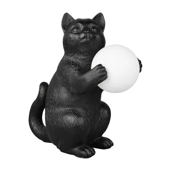 LÁMPARA DE MESA GATO NEGRO G9 DE POLIRESINA