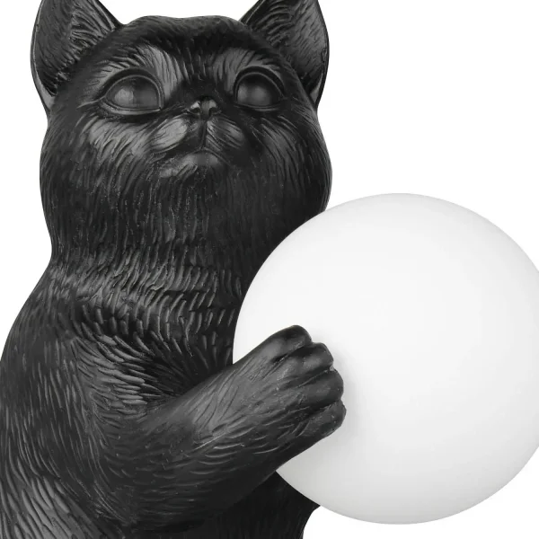 LÁMPARA DE MESA GATO NEGRO G9 DE POLIRESINA