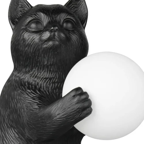 LÁMPARA DE MESA GATO NEGRO G9 DE POLIRESINA