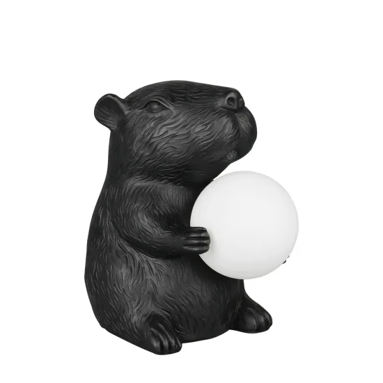 LÁMPARA DE MESA CAPIBARA NEGRO G9 DE POLIRESINA