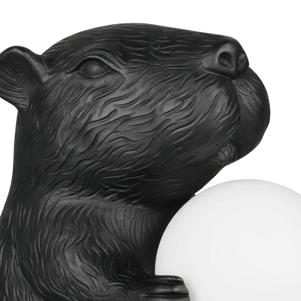 LÁMPARA DE MESA CAPIBARA NEGRO G9 DE POLIRESINA