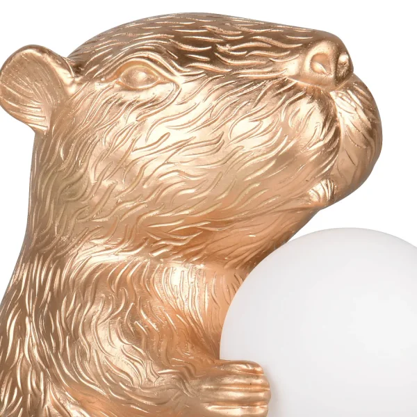 LÁMPARA DE MESA CAPIBARA DORADA G9 DE POLIRESINA
