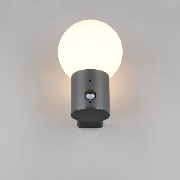 APLIQUE EXTERIOR E27 C/SENSOR ALUMINIO ANTRACITA IP44 LAUREL
