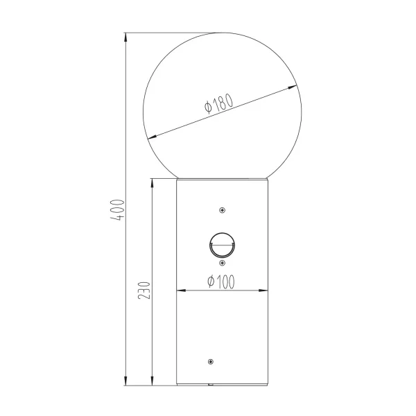 BALIZA EXTERIOR E27 C/SENSOR ALUMINIO ANTRACITA IP44 40CM LAUREL