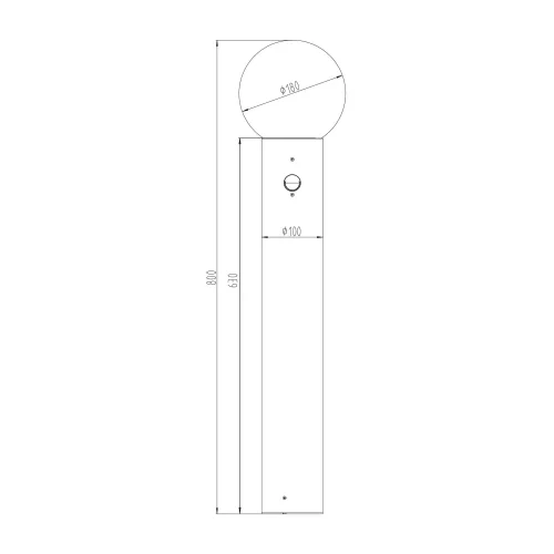 BALIZA EXTERIOR E27 C/SENSOR ALUMINIO ANTRACITA IP44 80CM LAUREL