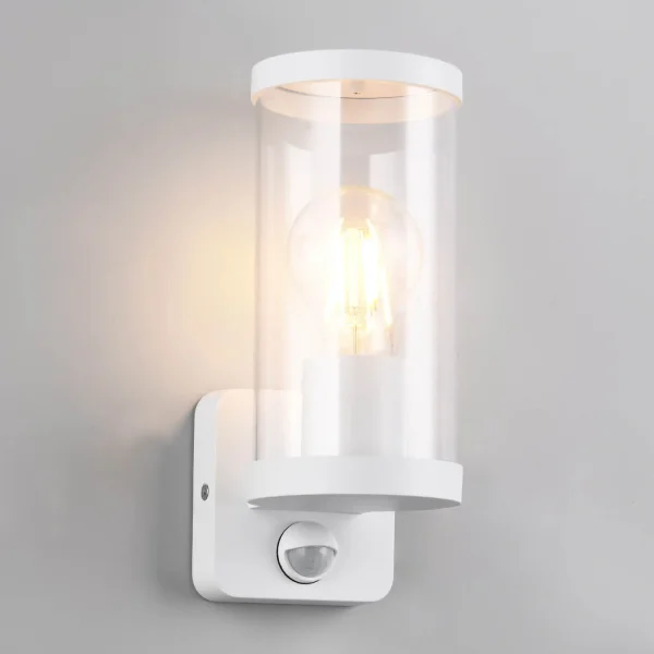 APLIQUE EXTERIOR E27 C/SENSOR ALUMINIO BLANCO IP44 DANDELION
