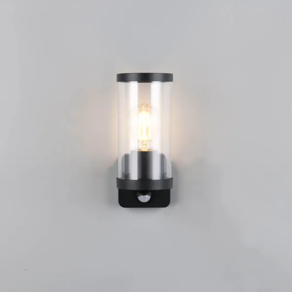 APLIQUE EXTERIOR E27 C/SENSOR ALUMINIO NEGRO IP44 DANDELION