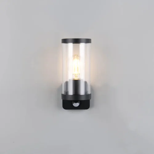 APLIQUE EXTERIOR E27 C/SENSOR ALUMINIO NEGRO IP44 DANDELION