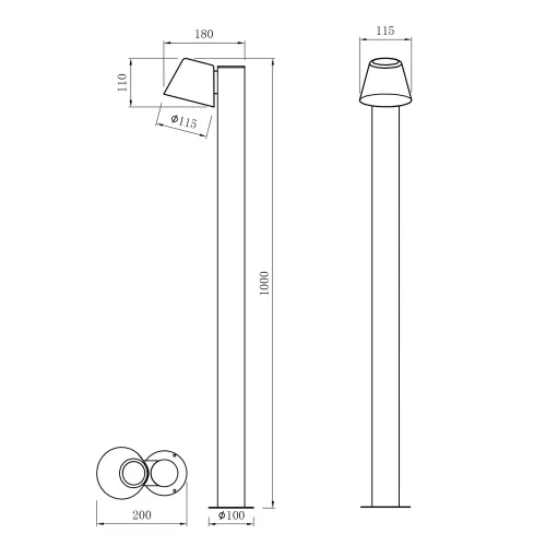 LÁMPARA DE PIE EXTERIOR GU10 BLANCO MATE 100CM IP44 MOSSEN