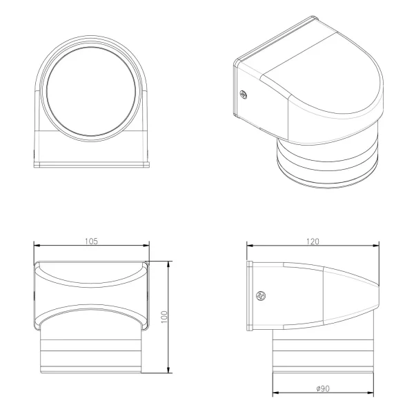 APLIQUE EXTERIOR GX53 10W 4000K IP44 NEGRO CELANDINE