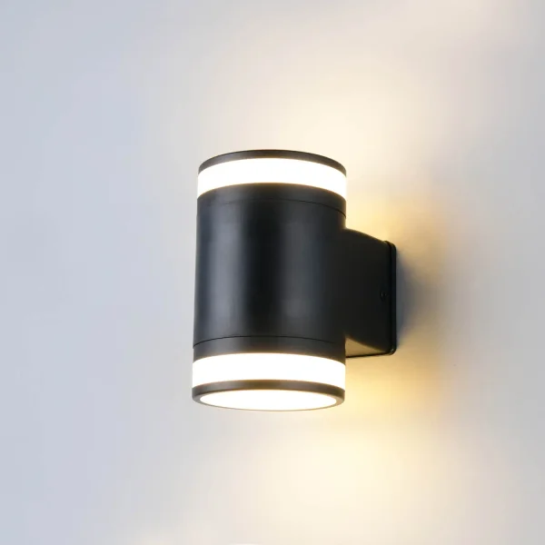 APLIQUE EXTERIOR 2 LUCES GX53 2x10W 4000K IP44 NEGRO CELANDINE