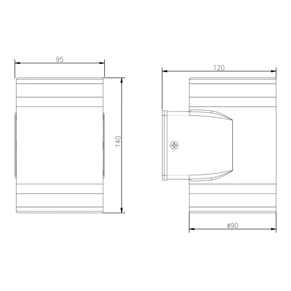 APLIQUE EXTERIOR 2 LUCES GX53 2x10W 4000K IP44 NEGRO CELANDINE
