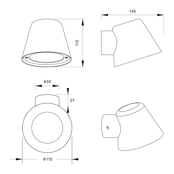 APLIQUE EXTERIOR GU10 ANTRACITA IP44 MOSSEN