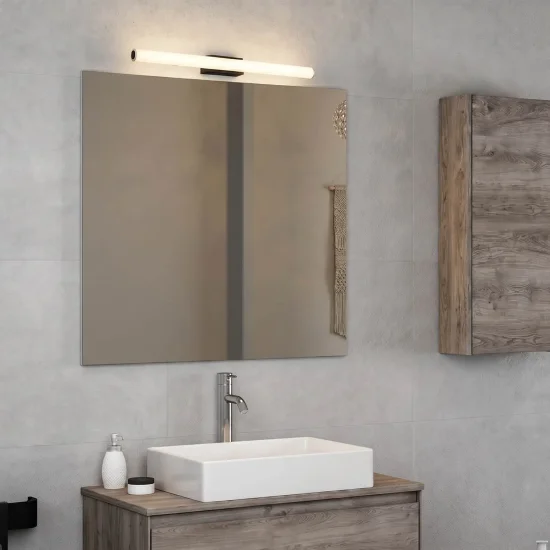 APLIQUE DE PARED BAÑO LED 12W CCT NEGRO IP44 360º 2