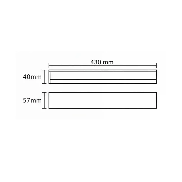 APLIQUE DE PARED BAÑO LED 10W CCT NEGRO IP44 43CM