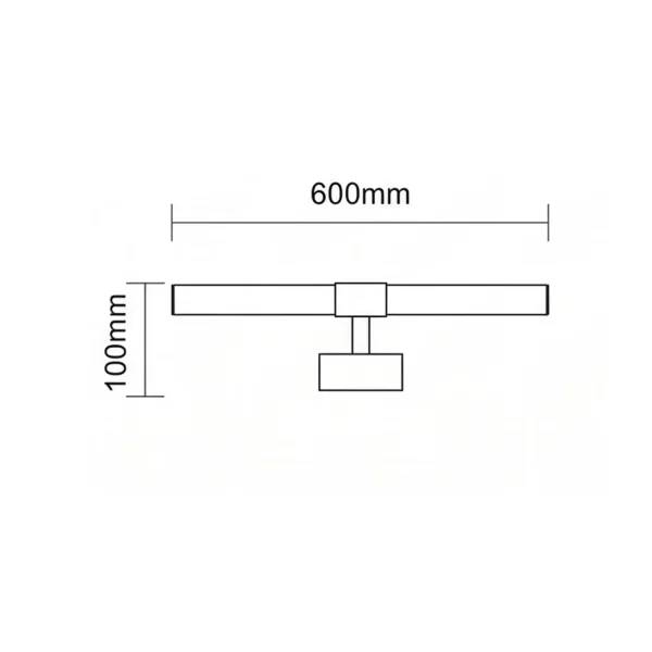 APLIQUE DE PARED BAÑO LED 20W 4000K NEGRO IP44 60CM
