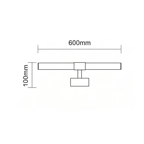 APLIQUE DE PARED BAÑO LED 20W 4000K NEGRO IP44 60CM