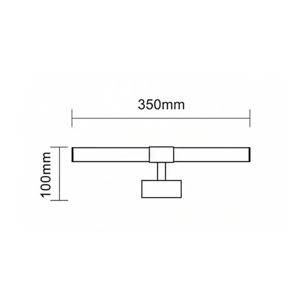APLIQUE DE PARED BAÑO LED 10W 4000K NEGRO IP44 35CM