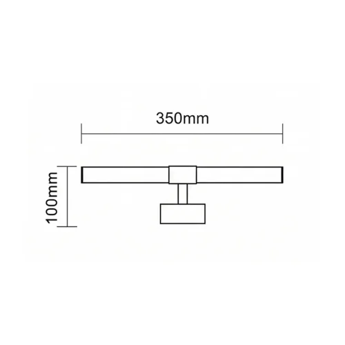 APLIQUE DE PARED BAÑO LED 10W 4000K NEGRO IP44 35CM