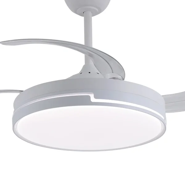 VENTILADOR DE TECHO LED 48W REGULABLE 4 ASPAS RETRÁCTILES ORIXA