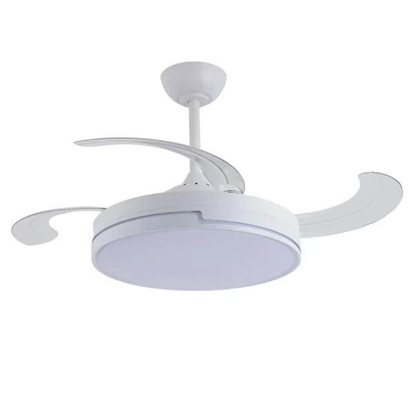 VENTILADOR DE TECHO LED 48W REGULABLE 4 ASPAS RETRÁCTILES ORIXA