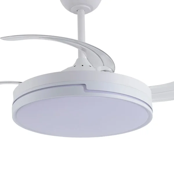 VENTILADOR DE TECHO LED 48W REGULABLE 4 ASPAS RETRÁCTILES ORIXA