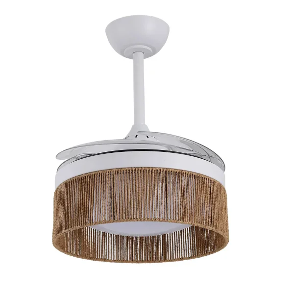 Ventilador de Techo DC Led 38W Cuerda Natural Airelle | Lúzete