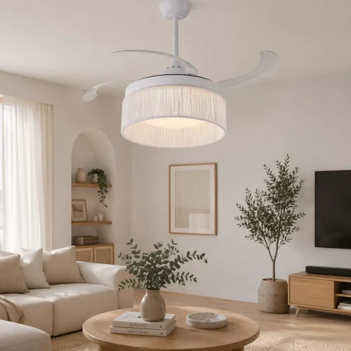 VENTILADOR DE TECHO DC LED 38W CUERDA BLANCO AIRELLE
