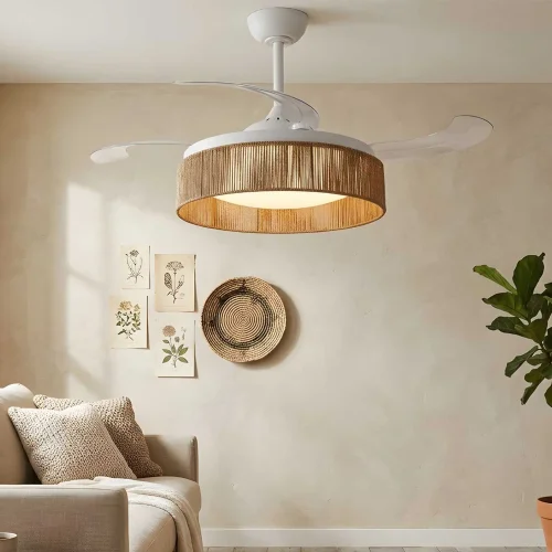VENTILADOR DE TECHO DC LED 58W CUERDA NATURAL AIRELLE