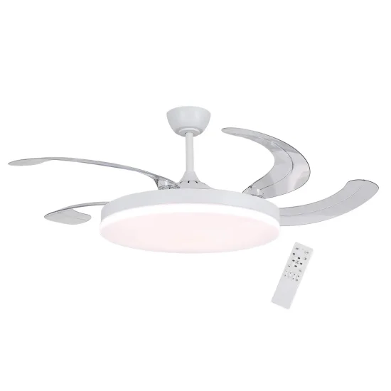 VENTILADOR DE TECHO DC LED 95W 5 ASPAS PLEGABLES BLANCO SOLARA 2