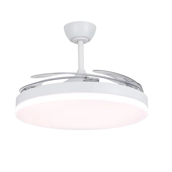 VENTILADOR DE TECHO DC LED 95W 5 ASPAS PLEGABLES BLANCO SOLARA