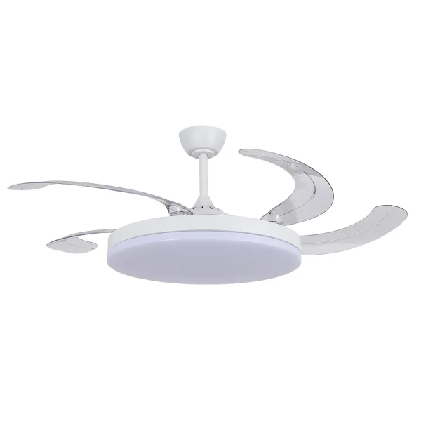 VENTILADOR DE TECHO DC LED 95W 5 ASPAS PLEGABLES BLANCO SOLARA