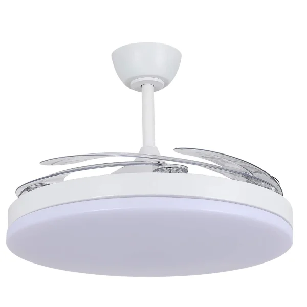 VENTILADOR DE TECHO DC LED 95W 5 ASPAS PLEGABLES BLANCO SOLARA