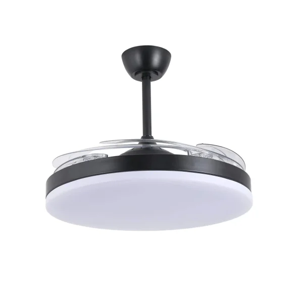 VENTILADOR DE TECHO DC LED 95W 5 ASPAS PLEGABLES NEGRO SOLARA