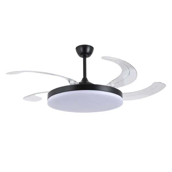 VENTILADOR DE TECHO DC LED 95W 5 ASPAS PLEGABLES NEGRO SOLARA