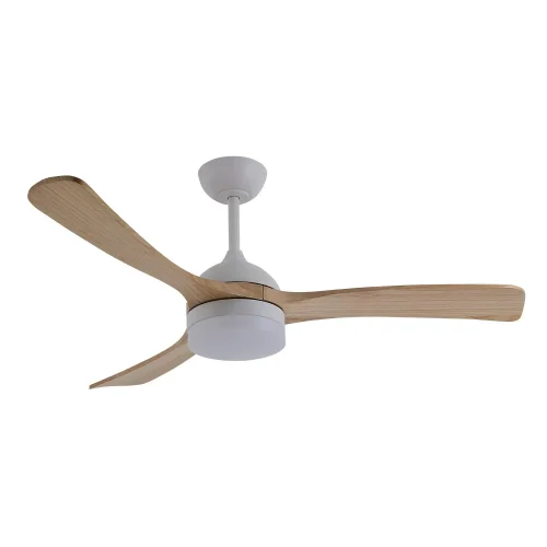 VENTILADOR DE TECHO DC LED 20W PALAS MADERA CLARA BLANCO LUMINOR