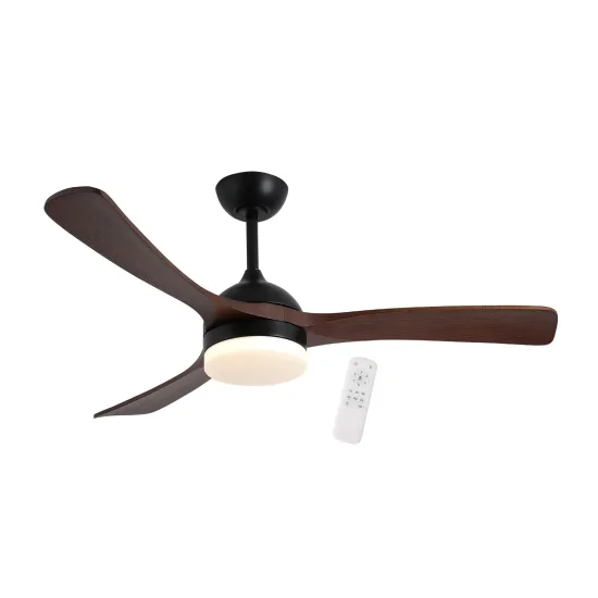 VENTILADOR DE TECHO DC LED 20W PALAS MADERA OSCURA NEGRO LUMINOR 2