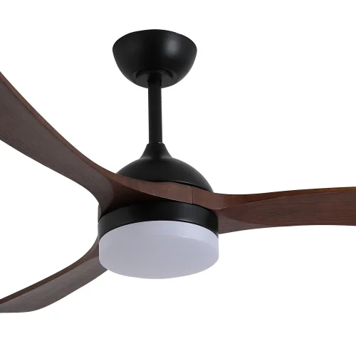 VENTILADOR DE TECHO DC LED 20W PALAS MADERA OSCURA NEGRO LUMINOR
