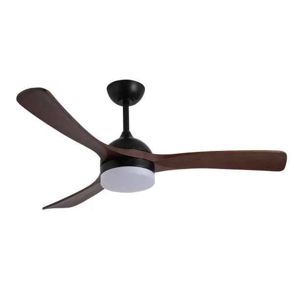VENTILADOR DE TECHO DC LED 20W PALAS MADERA OSCURA NEGRO LUMINOR