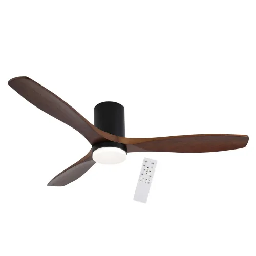 VENTILADOR DE TECHO DC LED 18W PALAS MADERA COLOR CAOBA EKBERG