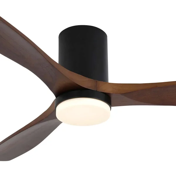 VENTILADOR DE TECHO DC LED 18W PALAS MADERA COLOR CAOBA EKBERG