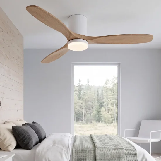 VENTILADOR DE TECHO DC LED 18W PALAS MADERA COLOR ROBLE EKBERG