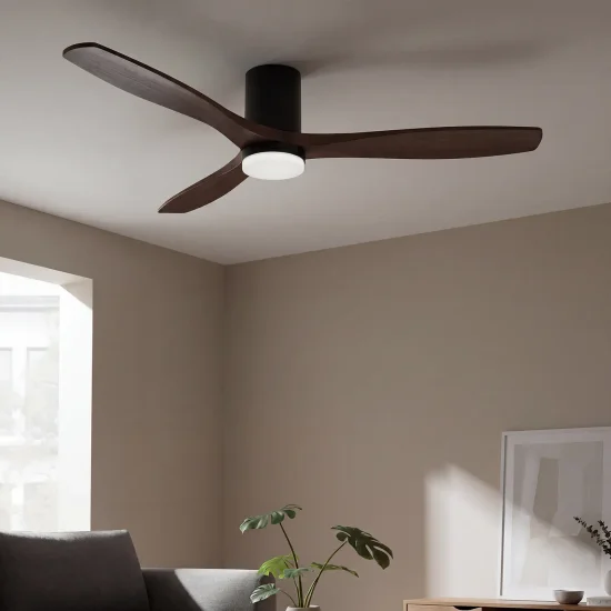 VENTILADOR DE TECHO DC LED 18W PALAS MADERA COLOR CAOBA EKBERG