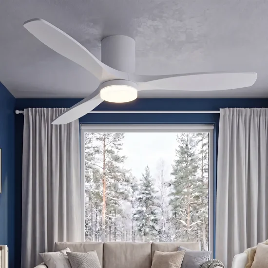 VENTILADOR DE TECHO DC LED 18W PALAS MADERA COLOR BLANCO EKBERG