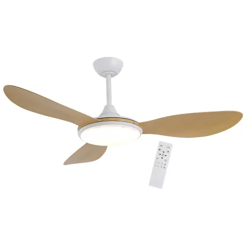 VENTILADOR DE TECHO DC LED 24W 3 PALAS COLOR MADERA KONA